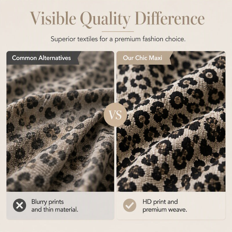 ✨ Zeitloser Statement-Look | Langärmliges Maxikleid für Damen mit Leopardenmuster