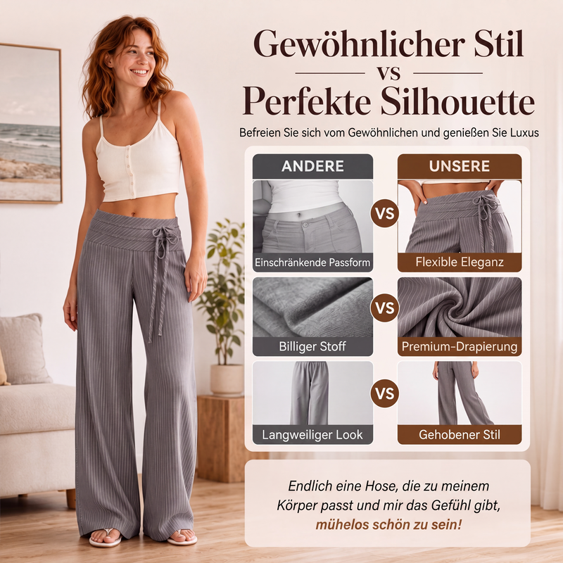 🎯 Einfach halber Preis – keine Spiele! Legere gestreifte Weithosen für Damen