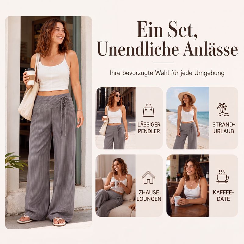 🎯 Einfach halber Preis – keine Spiele! Legere gestreifte Weithosen für Damen