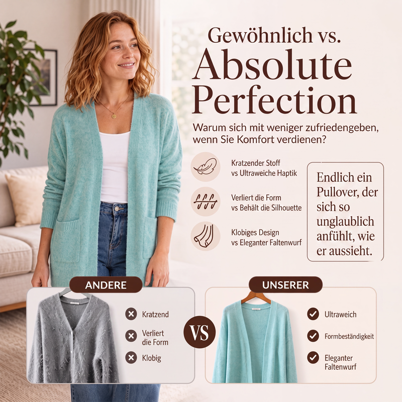 💎🛍️ Tagesangebot – Offener Strickcardigan – ideal für Alltag und Freizeit