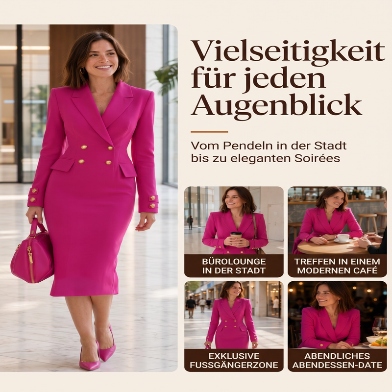 🏅 2000 Stück in 3 Tagen verkauft – schnell sein! Zweireihiges Blazerkleid für Damen