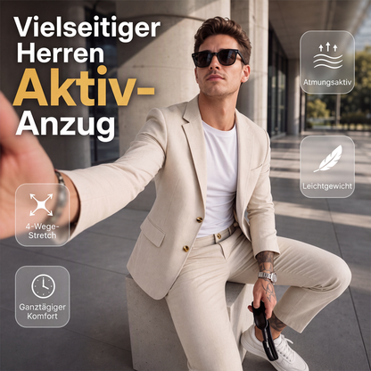 👔 50 % RABATT | Gepflegter Business-Look & flexibler Tragekomfort – Herren 2-teiliges Stretch-Anzug-Set