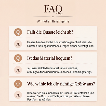Damen Western-Kleid aus Kunstwildleder mit Fransen