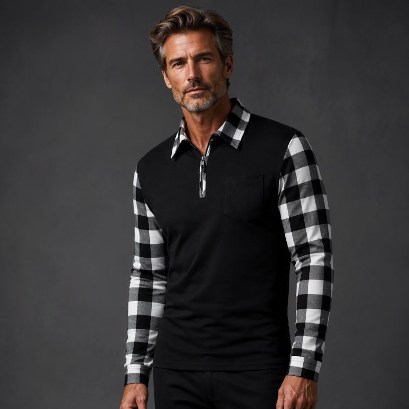📢🎉50%Rabatt!!!🛍️✨Legeres Langarm-Halbzipphemd für Herren