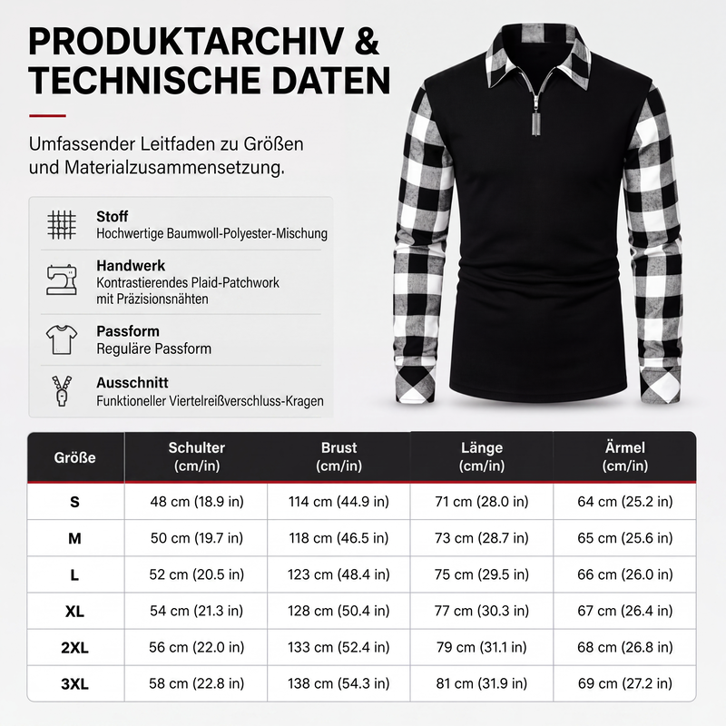 📢🎉50%Rabatt!!!🛍️✨Legeres Langarm-Halbzipphemd für Herren