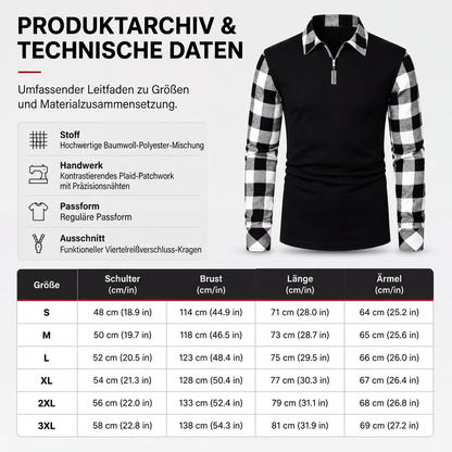 📢🎉50%Rabatt!!!🛍️✨Legeres Langarm-Halbzipphemd für Herren