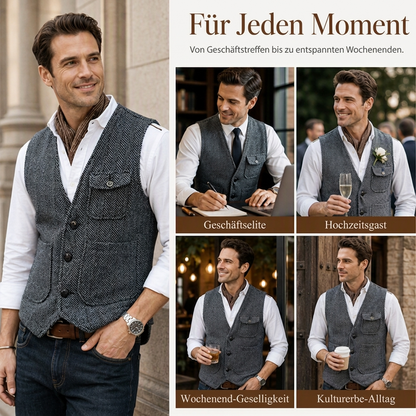 📢📢50%Rabatt!!!🎉✨Herren-Casual-Vintage-Weste mit V-Ausschnitt
