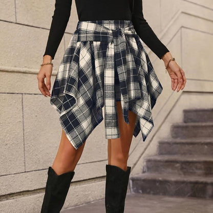 📢🎉50%Rabatt!!!🛍️✨Karierter Faltenrock mit hoher Taille für Damen