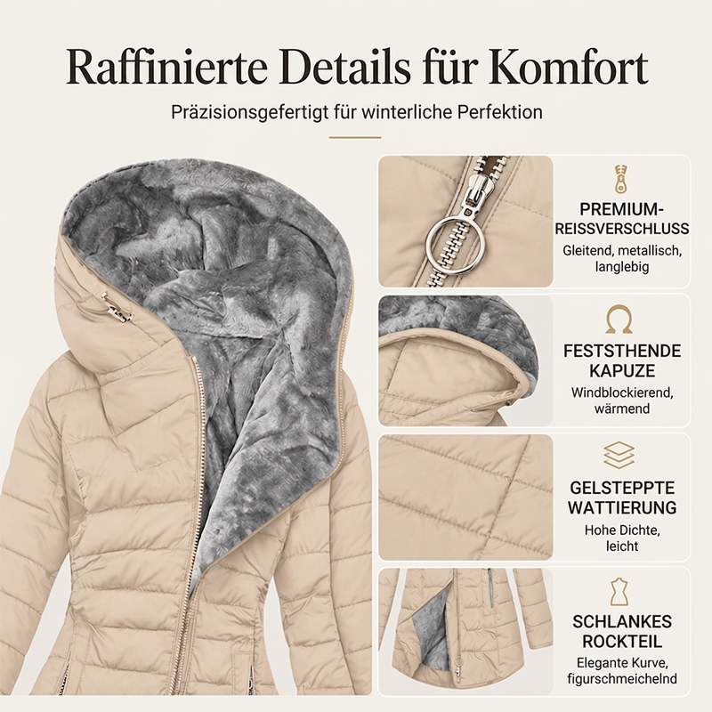 👥 Über 80.000 Käufer haben bereits zugeschlagen! Damen-Wintermantel mit Kapuze und Isolierung