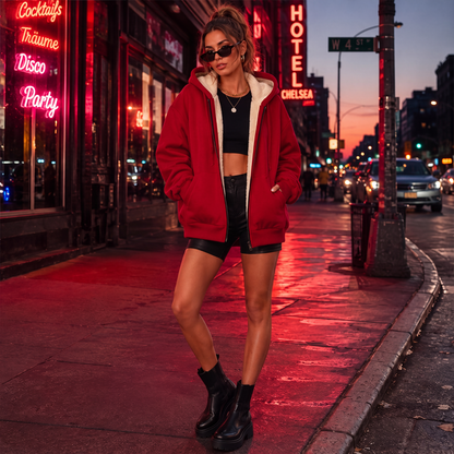 🔥 50% Rabatt | Kuschelige Wärme ohne einengendes Layering – Damen Kapuzenjacke
