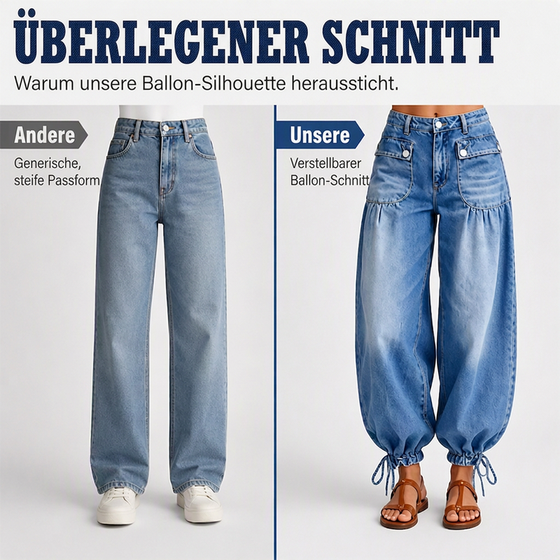 👖 50% Rabatt | 2 Looks in 1 – Verstellbare High-Waist Balloon Jeans