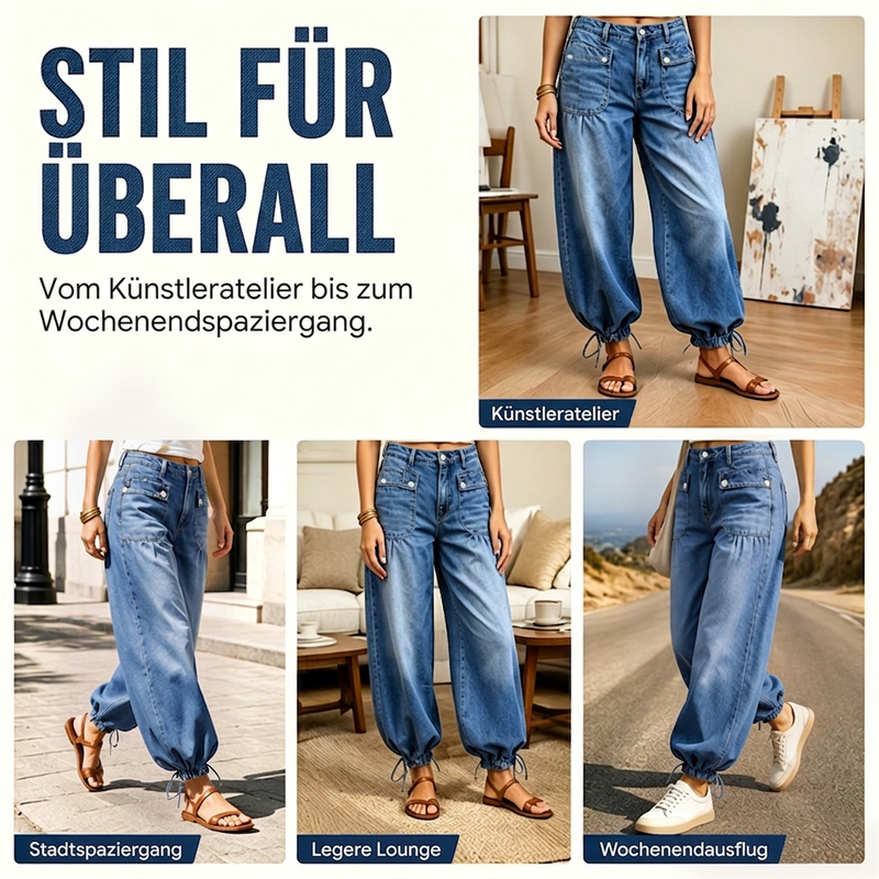 👖 50% Rabatt | 2 Looks in 1 – Verstellbare High-Waist Balloon Jeans