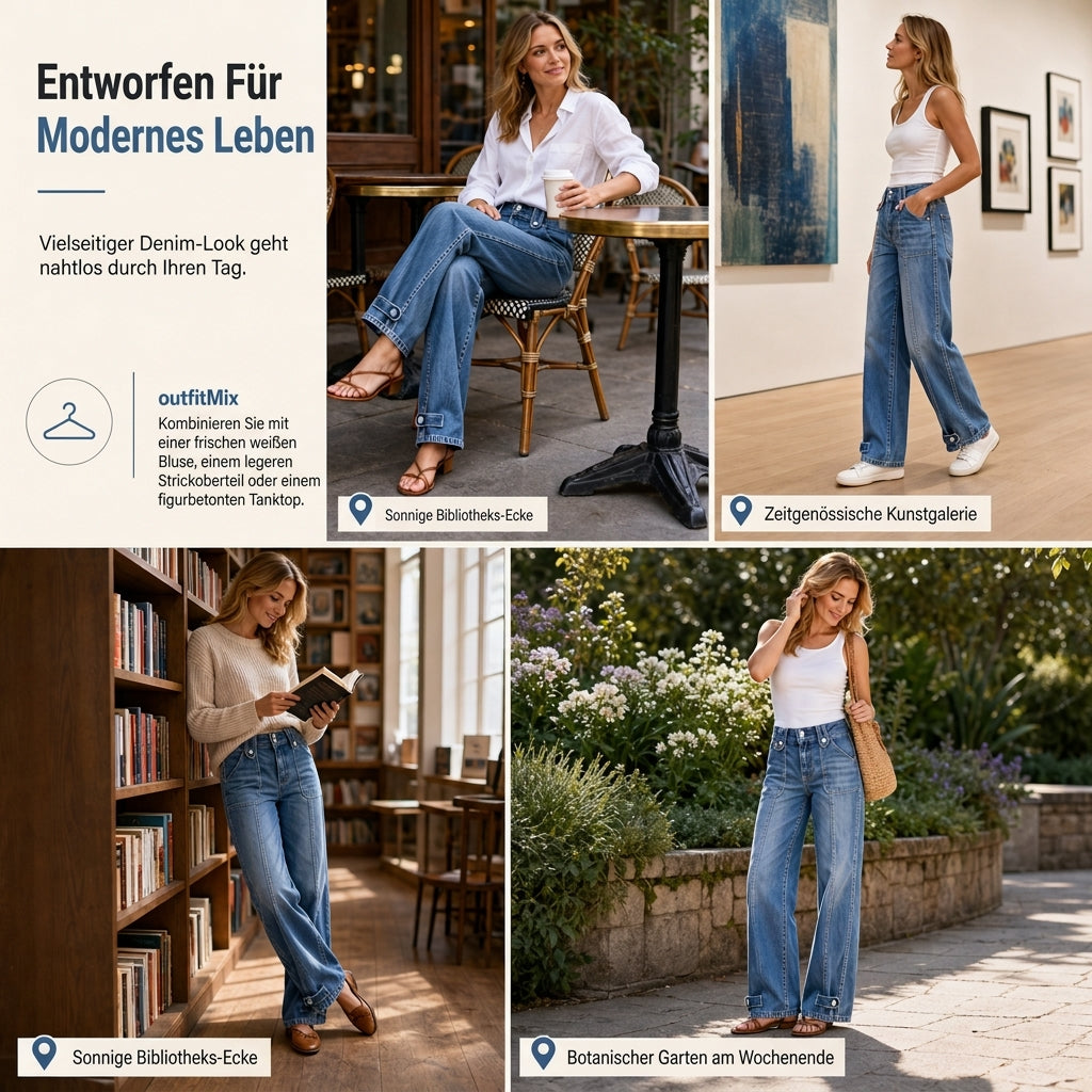 📢🎉50%Rabatt!!!🛍️✨Retro-Weitbeinjeans für Damen