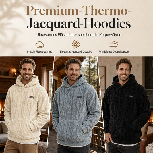 📢📢50%Rabatt!!!🎉✨Herren Winter Kapuzenpullover mit futter, Jacquard-Muster, langärmeliges Sweatshirt für Freizeit und Outdoor-Aktivitäten