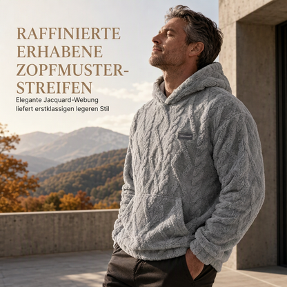 📢📢50%Rabatt!!!🎉✨Herren Winter Kapuzenpullover mit futter, Jacquard-Muster, langärmeliges Sweatshirt für Freizeit und Outdoor-Aktivitäten