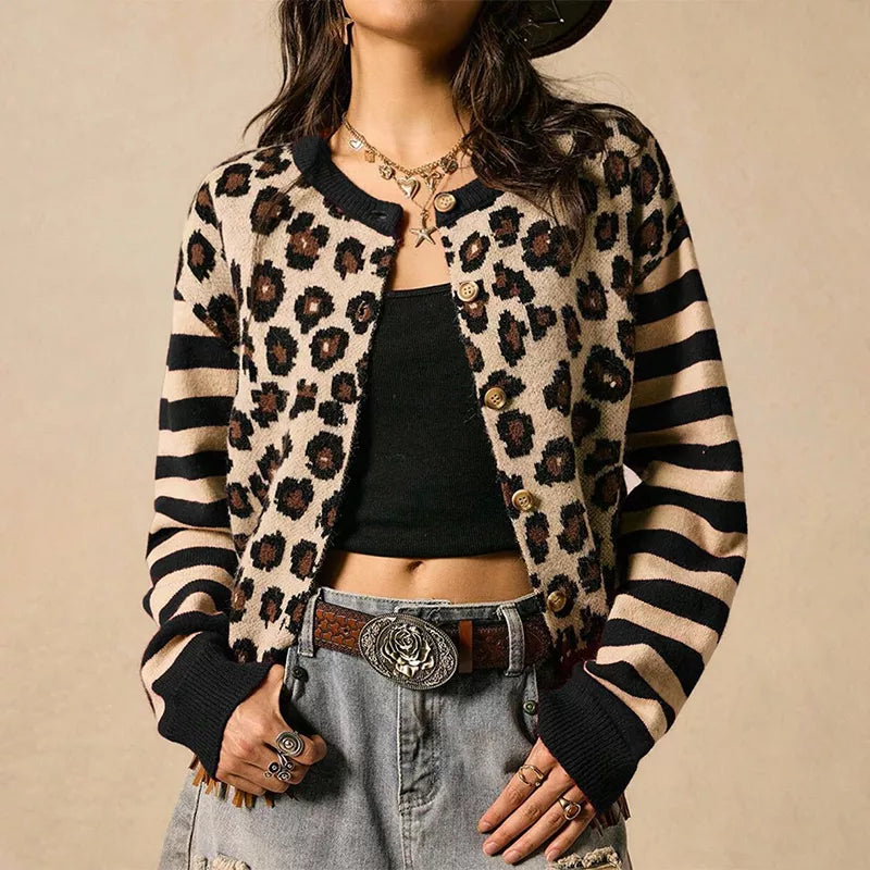🔥Beliebtes Produkt ！✨Leoparden-Strickjacke für Damen