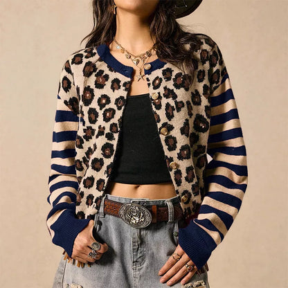 🔥Beliebtes Produkt ！✨Leoparden-Strickjacke für Damen