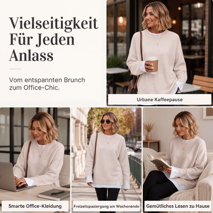 🔔 Letzte 100 Stück – solange der Vorrat reicht! Zweiteiliger Damen-Strickpullover im Fake-Layer-Design