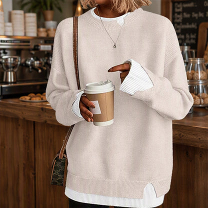 🔔 Letzte 100 Stück – solange der Vorrat reicht! Zweiteiliger Damen-Strickpullover im Fake-Layer-Design