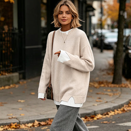 🔔 Letzte 100 Stück – solange der Vorrat reicht! Zweiteiliger Damen-Strickpullover im Fake-Layer-Design