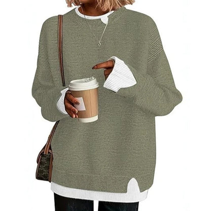 🔔 Letzte 100 Stück – solange der Vorrat reicht! Zweiteiliger Damen-Strickpullover im Fake-Layer-Design
