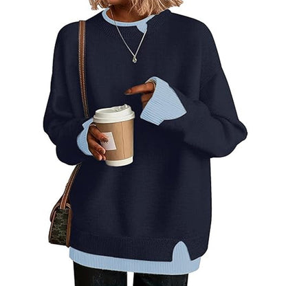 🔔 Letzte 100 Stück – solange der Vorrat reicht! Zweiteiliger Damen-Strickpullover im Fake-Layer-Design