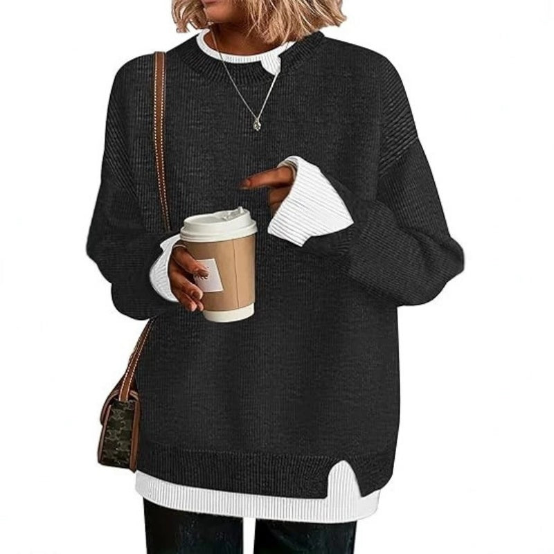 🔔 Letzte 100 Stück – solange der Vorrat reicht! Zweiteiliger Damen-Strickpullover im Fake-Layer-Design