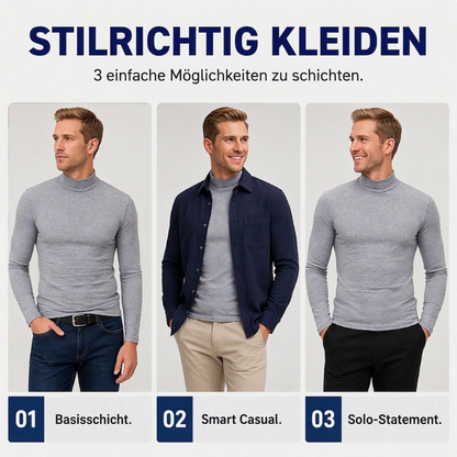 📊 Über 200.000 Verkäufe – Dankeschön mit 50% Rabatt! Herren Slim-Fit Rollkragenoberteil
