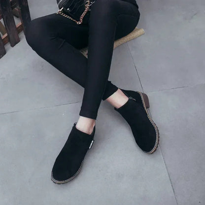🔥Frühherbst -Hot -Umsatz 50%Rabatt 🔥Damen-Stiefeletten mit niedrigem Absatz und seitlichem Reißverschluss