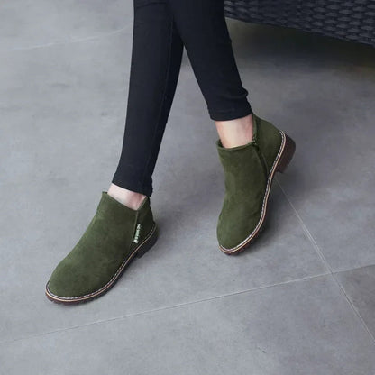 🔥Frühherbst -Hot -Umsatz 50%Rabatt 🔥Damen-Stiefeletten mit niedrigem Absatz und seitlichem Reißverschluss