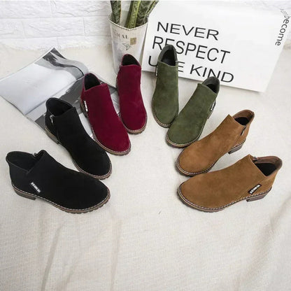 🔥Frühherbst -Hot -Umsatz 50%Rabatt 🔥Damen-Stiefeletten mit niedrigem Absatz und seitlichem Reißverschluss
