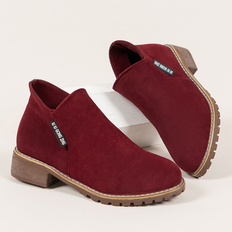 🔥Frühherbst -Hot -Umsatz 50%Rabatt 🔥Damen-Stiefeletten mit niedrigem Absatz und seitlichem Reißverschluss