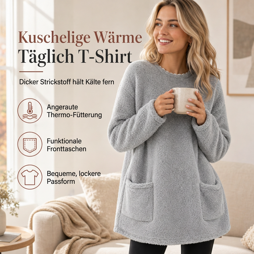 💎🔥 Bestseller – Warmes Langarmshirt mit Taschen – bequem