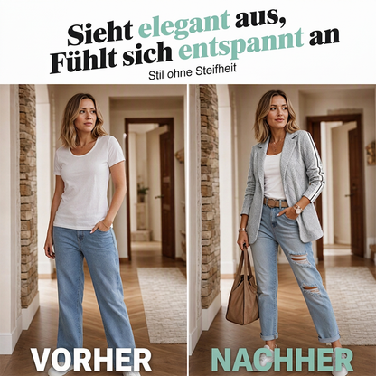 💎🌸 Jetzt im Trend – Damen Zopfstrick-Blazer mit Seitenstreifen – elegant