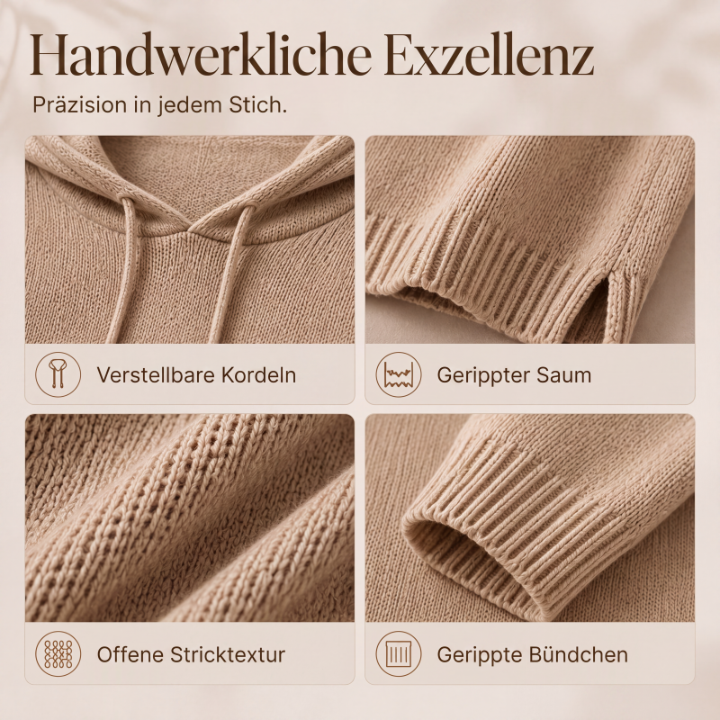 💎✨ Bestseller –jetzt halber Preis! Gestrickter Kapuzenpullover mit Kordelzug für Damen