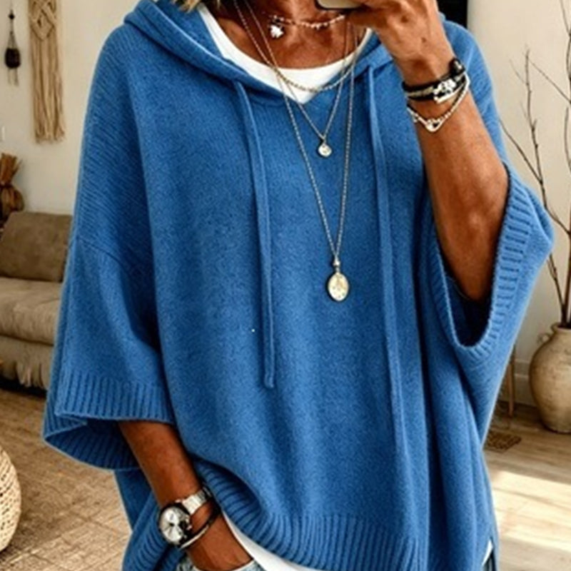 💎✨ Bestseller –jetzt halber Preis! Gestrickter Kapuzenpullover mit Kordelzug für Damen