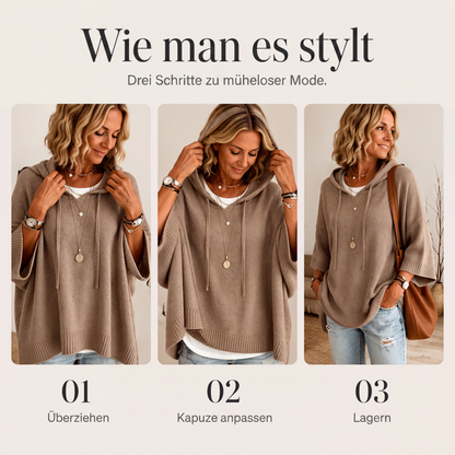 💎✨ Bestseller –jetzt halber Preis! Gestrickter Kapuzenpullover mit Kordelzug für Damen