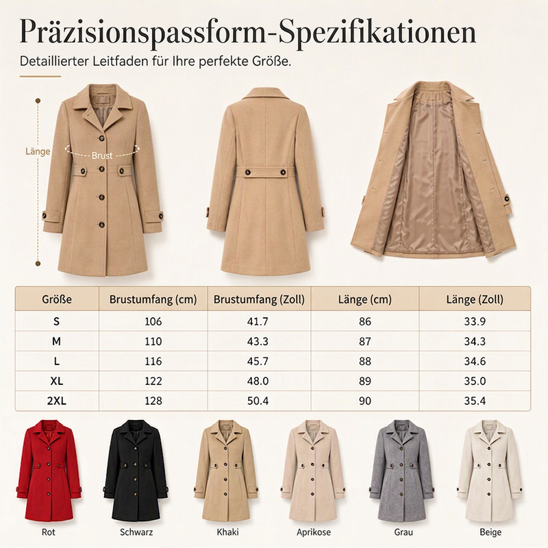 💎🧥 Neuheiten – Eleganter Wollmantel für Damen – warm und schick
