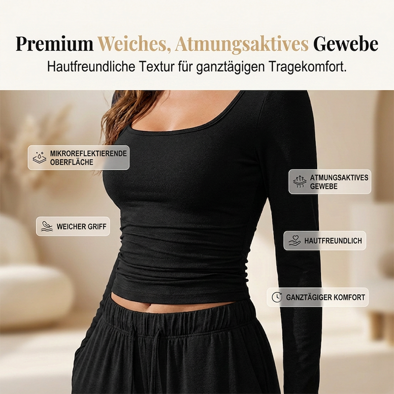 Damen-Set mit eckigem Ausschnitt und weitem Bein