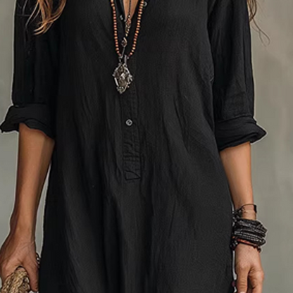 📢📢50% Rabatt!!! 🎉✨ Legeres Maxikleid in lockerer Passform mit Frontschlitz