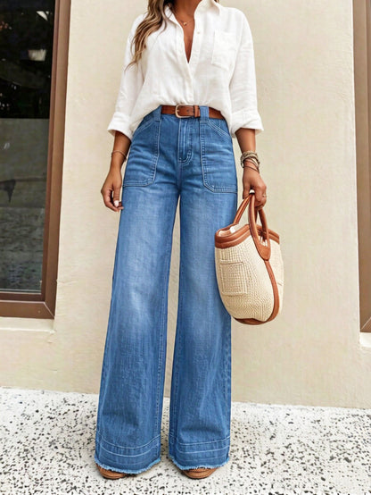 Stretch-Jeans mit geradem Bein für Damen