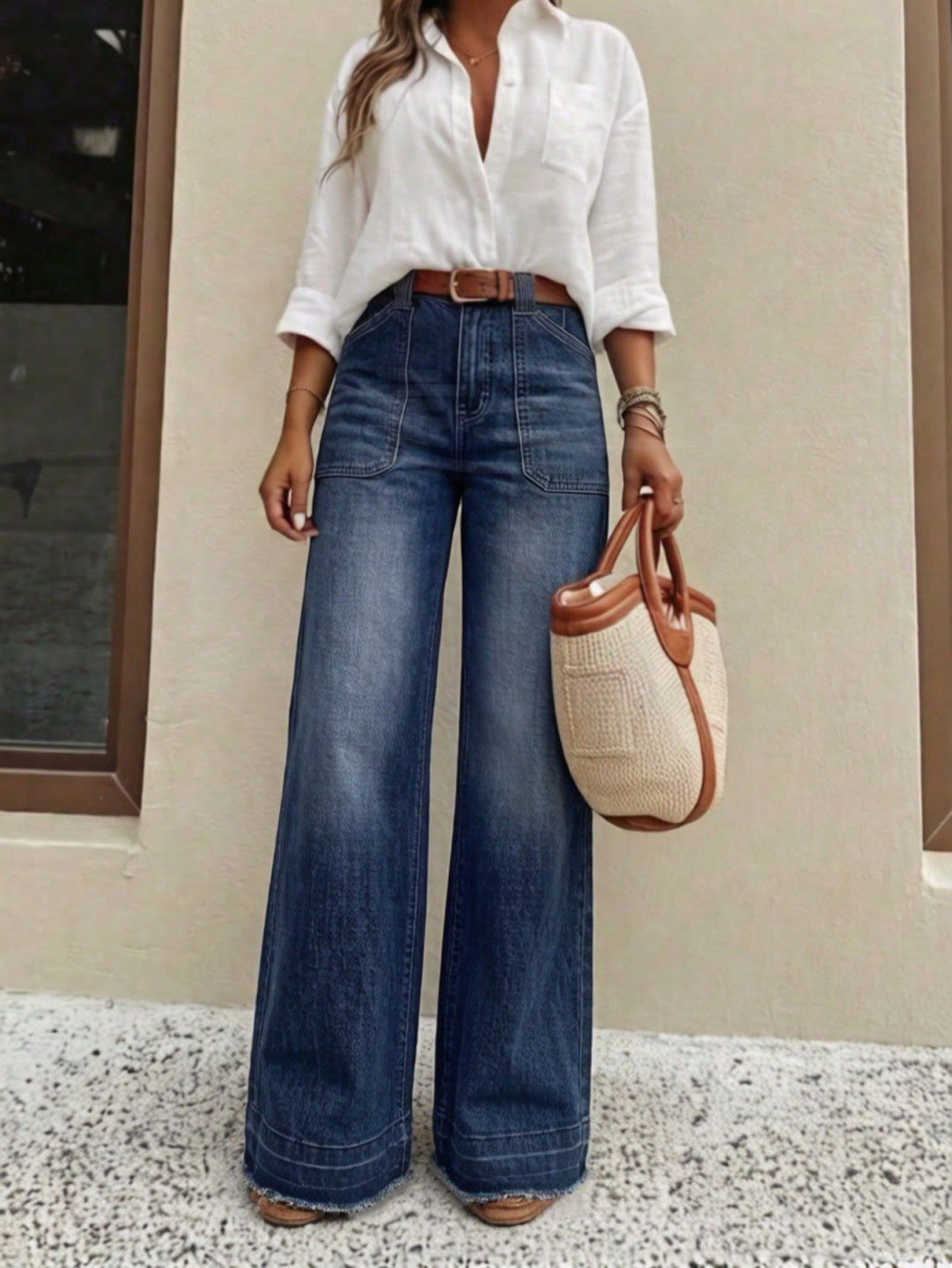 Stretch-Jeans mit geradem Bein für Damen