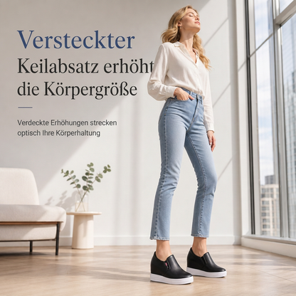 🔥 50% RABATT! Damen-Slipper aus weichem Leder – versteckte Erhöhung & rutschfeste Sohle