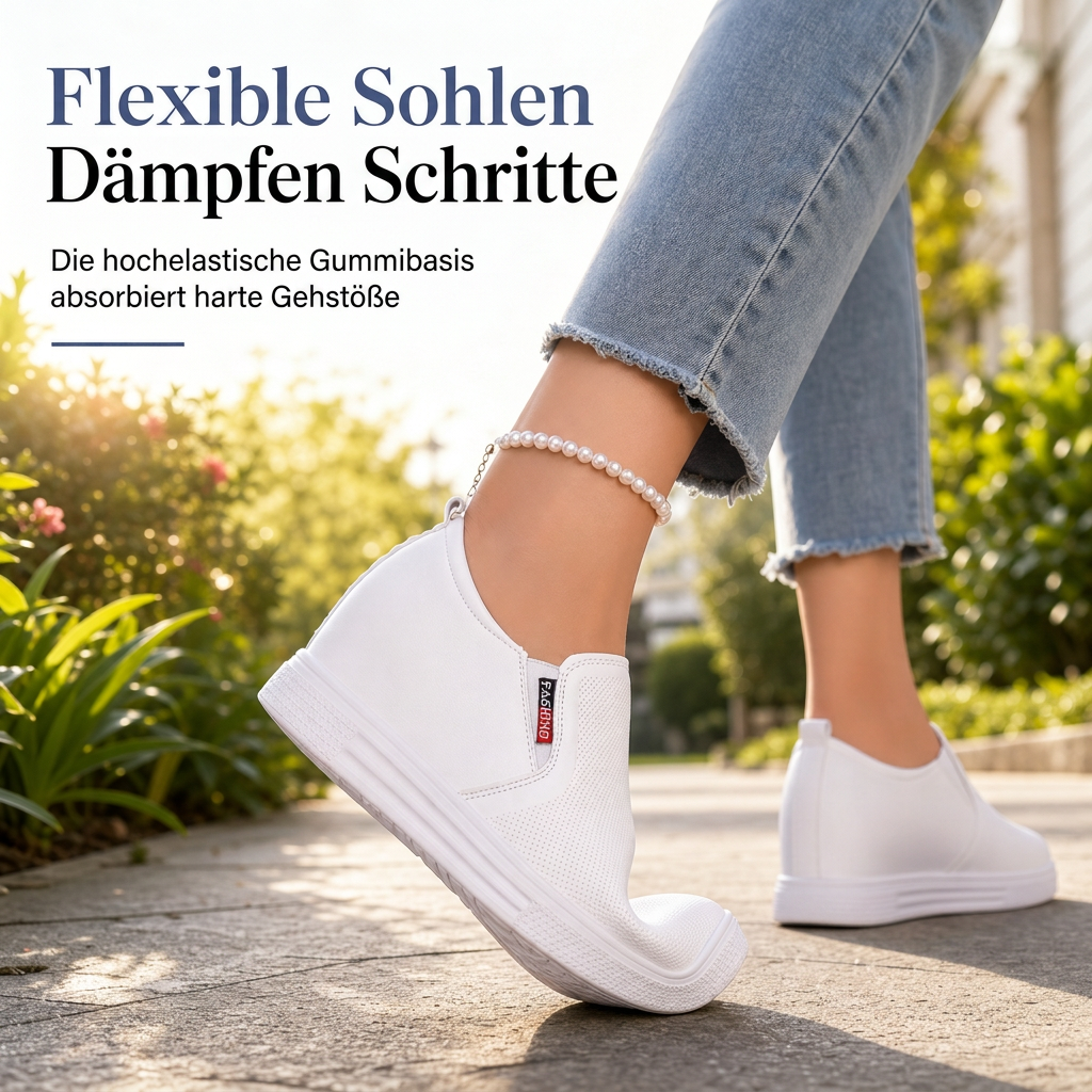 🔥 50% RABATT! Damen-Slipper aus weichem Leder – versteckte Erhöhung & rutschfeste Sohle