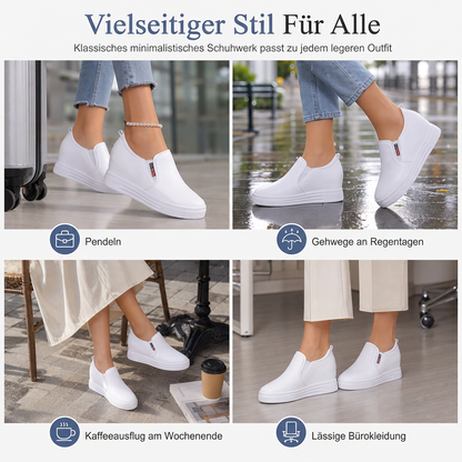 🔥 50% RABATT! Damen-Slipper aus weichem Leder – versteckte Erhöhung & rutschfeste Sohle