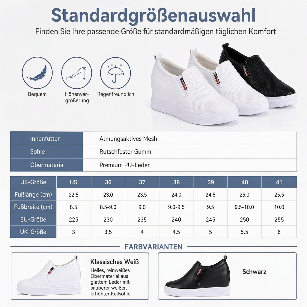 🔥 50% RABATT! Damen-Slipper aus weichem Leder – versteckte Erhöhung & rutschfeste Sohle