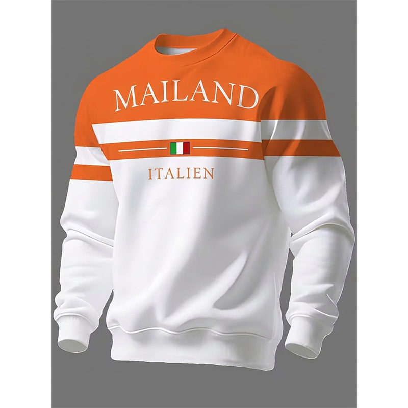 📢📢50%Rabatt!!!🎉✨Bedrucktes Sweatshirt Milano Italia für Herren