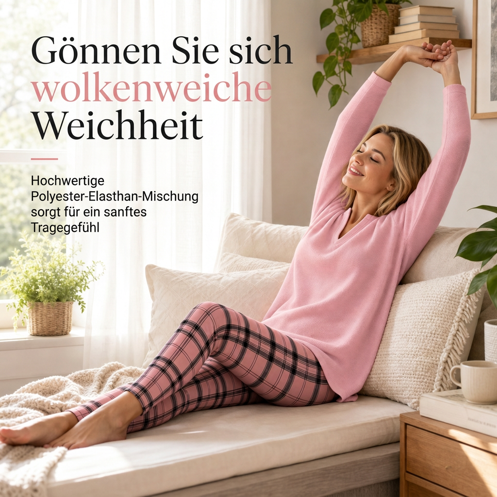 📢🎉50%Rabatt!!!🛍️✨Damen-Set aus Strickoberteil und karierten Leggings