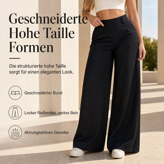 🔥Beliebtes Produkt ！✨Legere hochtaillierte weitbeinige Damen-Hosen mit figurfreundlichem Fall und fließender Qualität