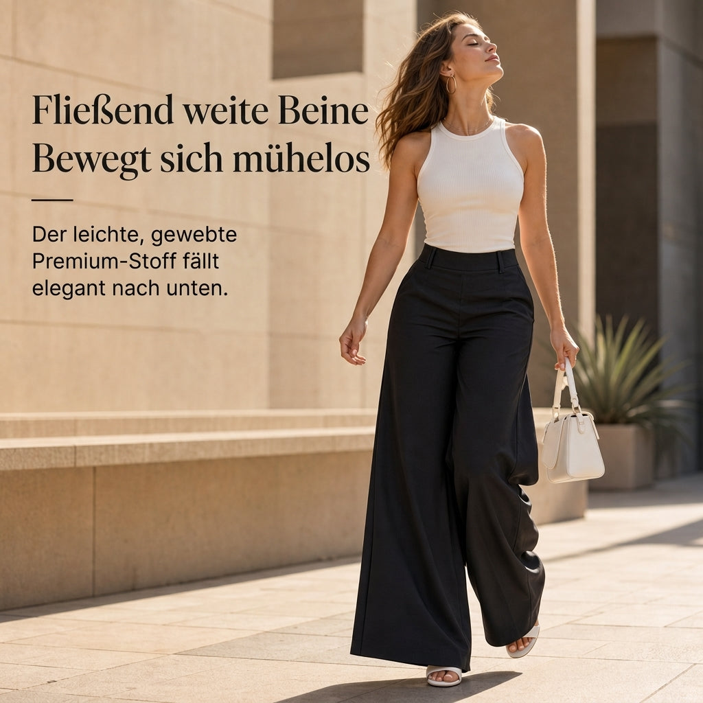 🔥Beliebtes Produkt ！✨Legere hochtaillierte weitbeinige Damen-Hosen mit figurfreundlichem Fall und fließender Qualität